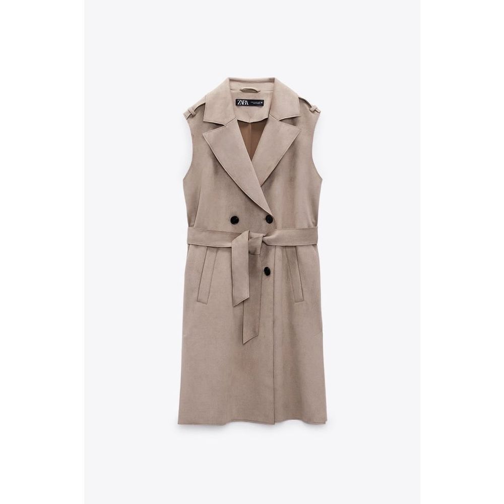 NWT - Zara Medium Faux Suede Vest Jacket- - Picture 16 of 16